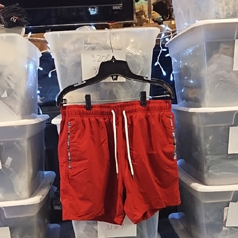 No Label Red Drawstring Shorts